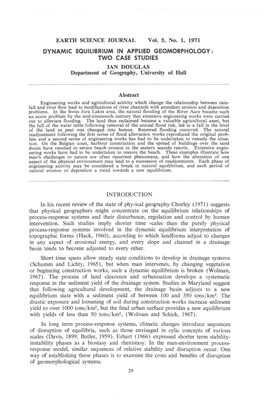 Dynamic Equilibrium in Applied Geomorphology: Two Case Studies