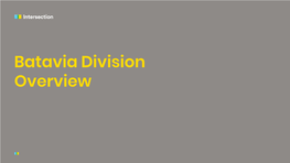Batavia Division Overview Batavia Division