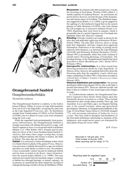 Orangebreasted Sunbird Has Been Described in Detail (Broekhuysen 1963; Skead 1967C; Williams 1993A)