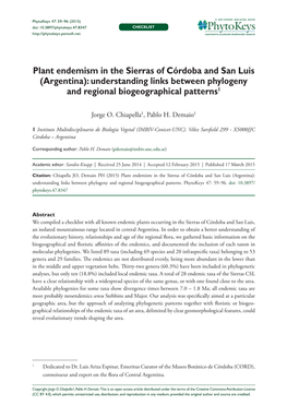 Understanding Links Between Phylogeny and Regional Biogeographical Patterns1