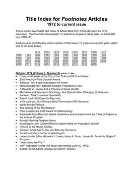 Footnotes Index 1972