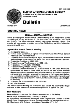 Bulletin Number 269 October 1992