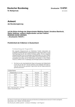 Drucksache 19/4761 19