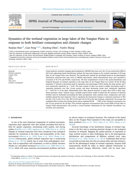 Dynamics of the Wetland Vegetation in Large Lakes of the Yangtze Plain In