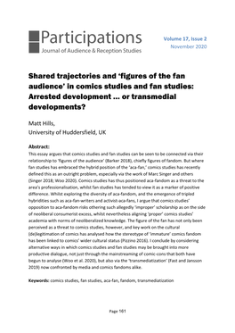 In Comics Studies and Fan Studies: Arrested Development … Or Transmedial Developments?