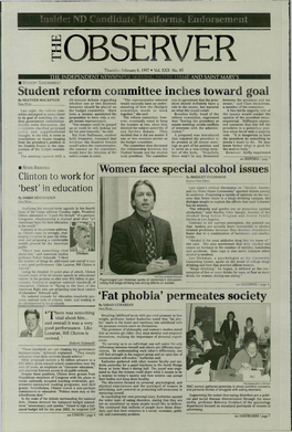 Student Reform Committee Inches Toward Goal Women Face Special