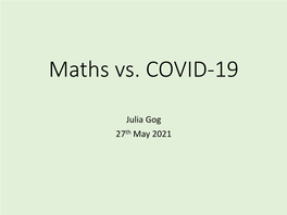 Maths Vs. COVID-19