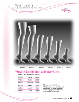 Women's Classic High Heel Hosiery Forms PRODUCT NO