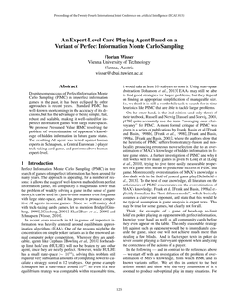 An Expert-Level Card Playing Agent Based on a Variant of Perfect Information Monte Carlo Sampling