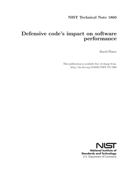 Defensive Code's Impact on Software Performance