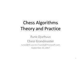 Chess Algorithms Theory and Practice
