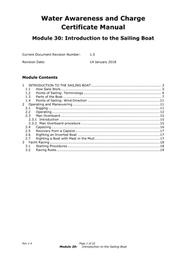 Module 30: Introduction to the Sailing Boat