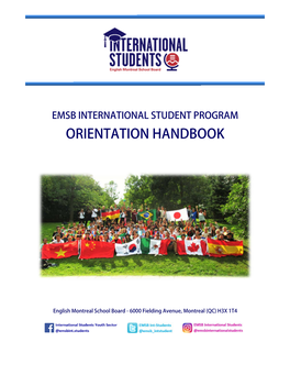 Emsb International Student Program Orientation Handbook