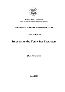 Impacts on the Tonle Sap Ecosystem