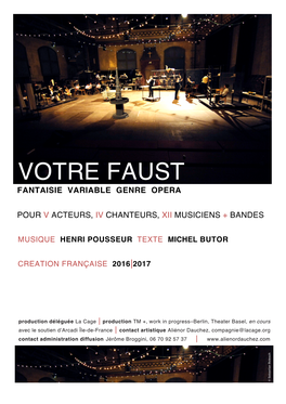 Votre Faust Fantaisie Variable Genre Opera