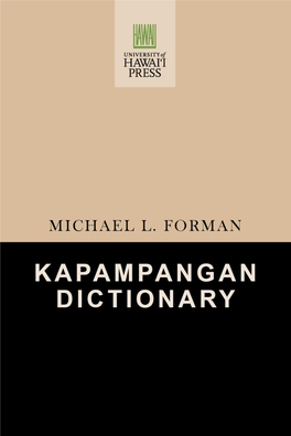 KAPAMPANGAN DICTIONARY PALI Language Texts: Philippines