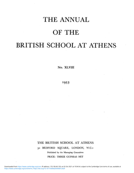 The Annual of the British School at Athens