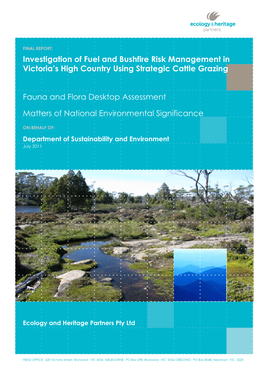 Investigation of Fuel and Bushfire Risk Management in Victoria's High