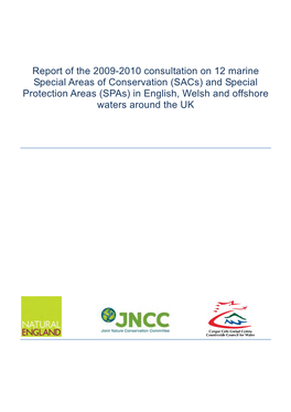 Report of the 2009-2010 Consultation on 12 Marine Special Areas Of