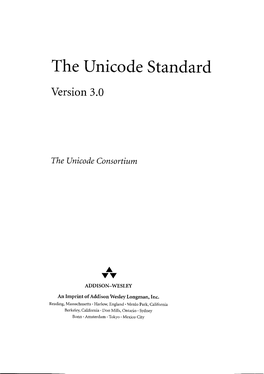 The Unicode Standard Version 3.0