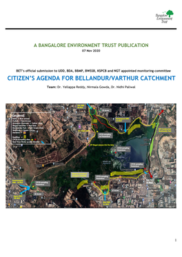 'Citizen's Agenda for Bellandur/Varthur Catchment', On