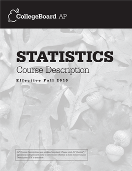 AP Statistics Course Description