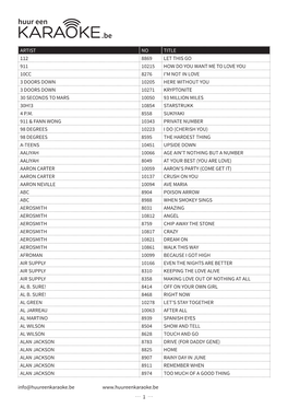 Karaoke Songlist 19K+23K 1910 Songs V2.0.Indd