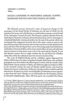 Mikhail Glinsky, Sigismund the Old and the Council of Lords