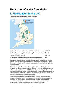 The Extent of Water Fluoridation 1. Fluoridation in the UK