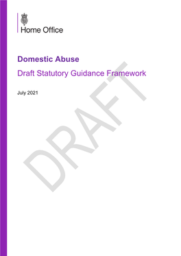 Domestic Abuse Draft Statutory Guidance Framework