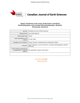 Upper Cambrian and Lower Ordovician Conodont Biostratigraphy and Revised Lithostratigraphy, Boothia Peninsula, Nunavut