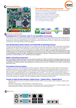 J7F4 Mini-ITX Motherboard Series