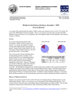 Women in the Indiana General Assembly: 2009 Status Report