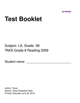 Test Booklet