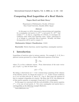 Computing Real Logarithm of a Real Matrix