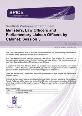 Ministers Law Officers Parliamentary Liaison
