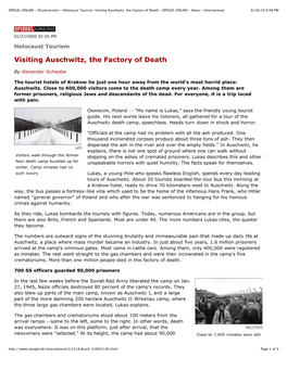 Visiting Auschwitz, the Factory of Death - SPIEGEL ONLINE - News - International 8/18/10 9:08 PM