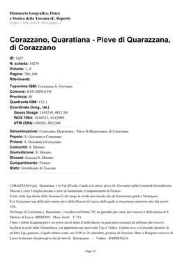 Pieve Di Quarazzana, Di Corazzano