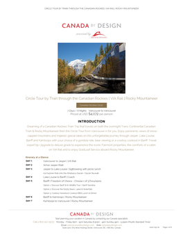 Circle Tour by Train Through the Canadian Rockies | Via Rail | Rocky Mountaineer