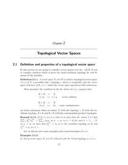 Topological Vector Spaces