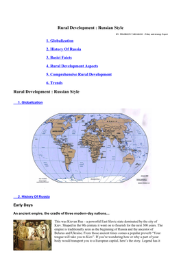 Rural Development : Russian Style by PHAIBOON TARSAKOO : Policy and Strategy Expert 1