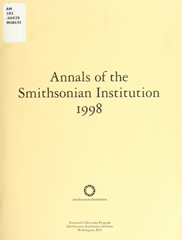 Annals of the Smithsonian Institution 1998