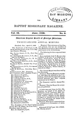 Baptist Missionary Magazine