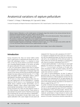 Anatomical Variations of Septum Pellucidum