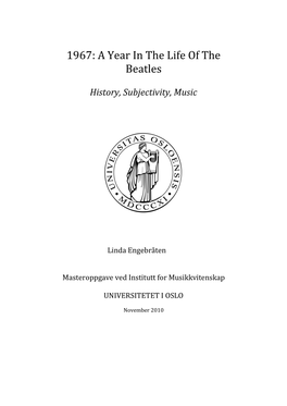 A Year in the Life of the Beatles. History, Subjectivity