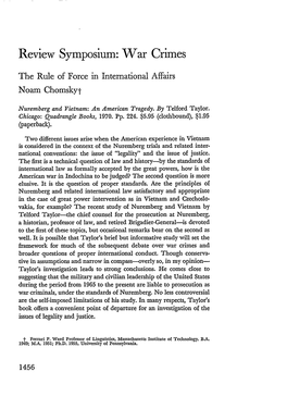 The Rule of Force in International Affairs Noam Chomskyt