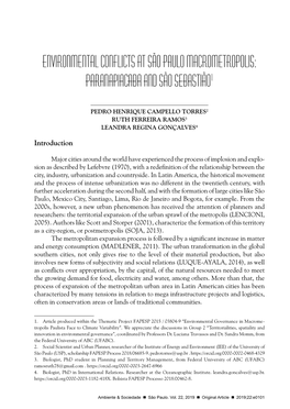 Environmental Conflicts at São Paulo Macrometropolis: Paranapiacaba and São Sebastião1