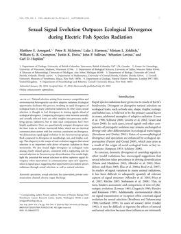 Sexual Signal Evolution Outpaces Ecological Divergence During Electric Fish Species Radiation