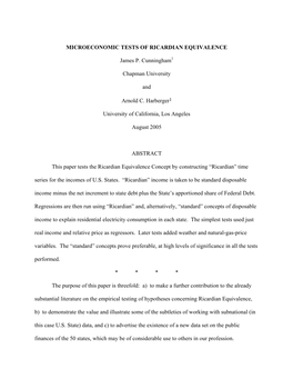 Microeconomic Tests of Ricardian Equivalence