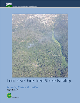 Lolo Peak Fire Tree-Strike Fatality Learning Review Narrative